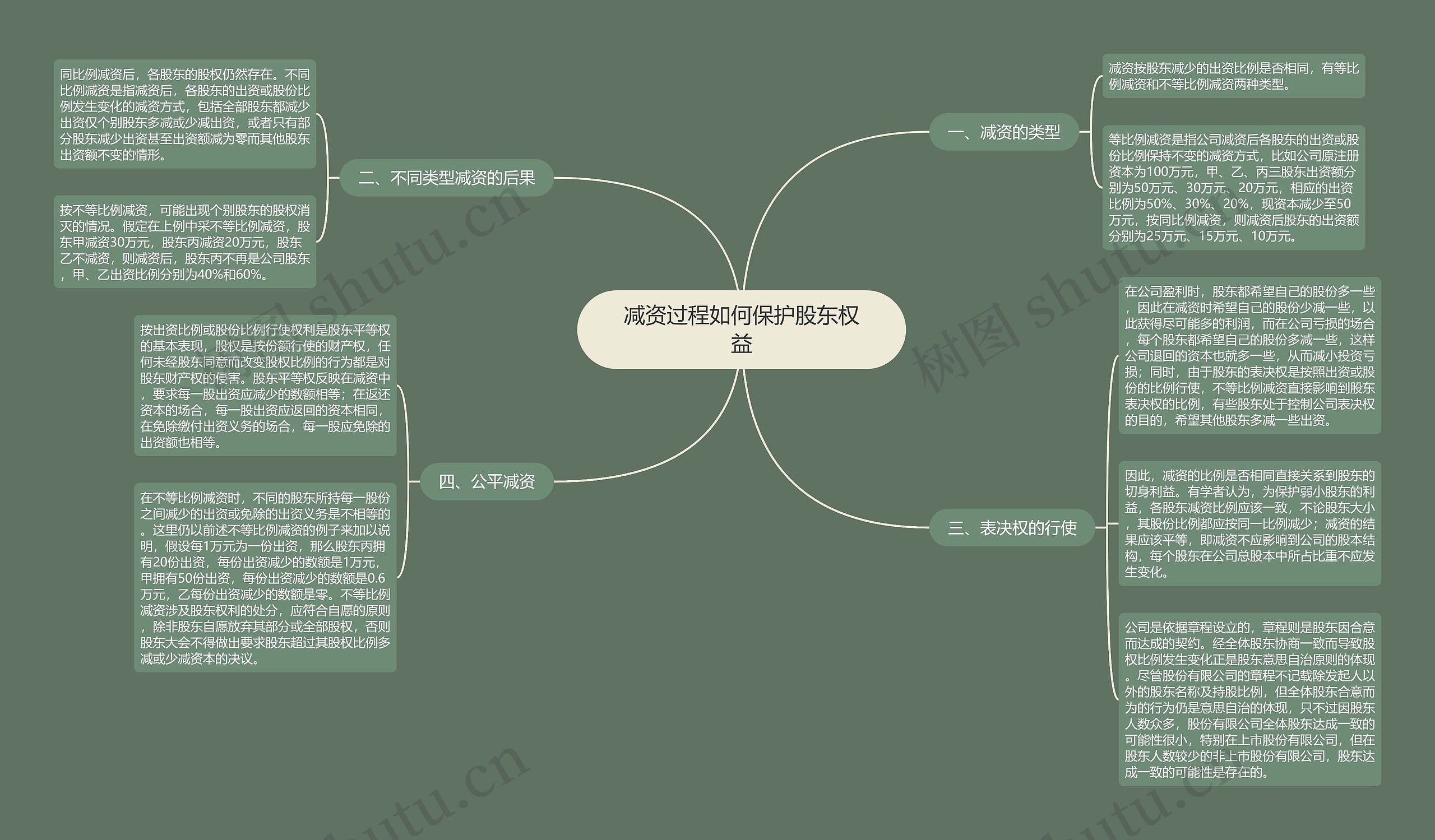 减资过程如何保护股东权益思维导图