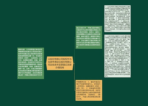 以股份有限公司股权作为出资申请设立股份有限公司实收资本变更登记注册办理指南