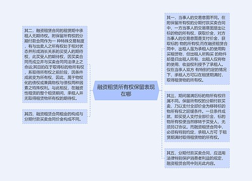 融资租赁所有权保留表现在哪