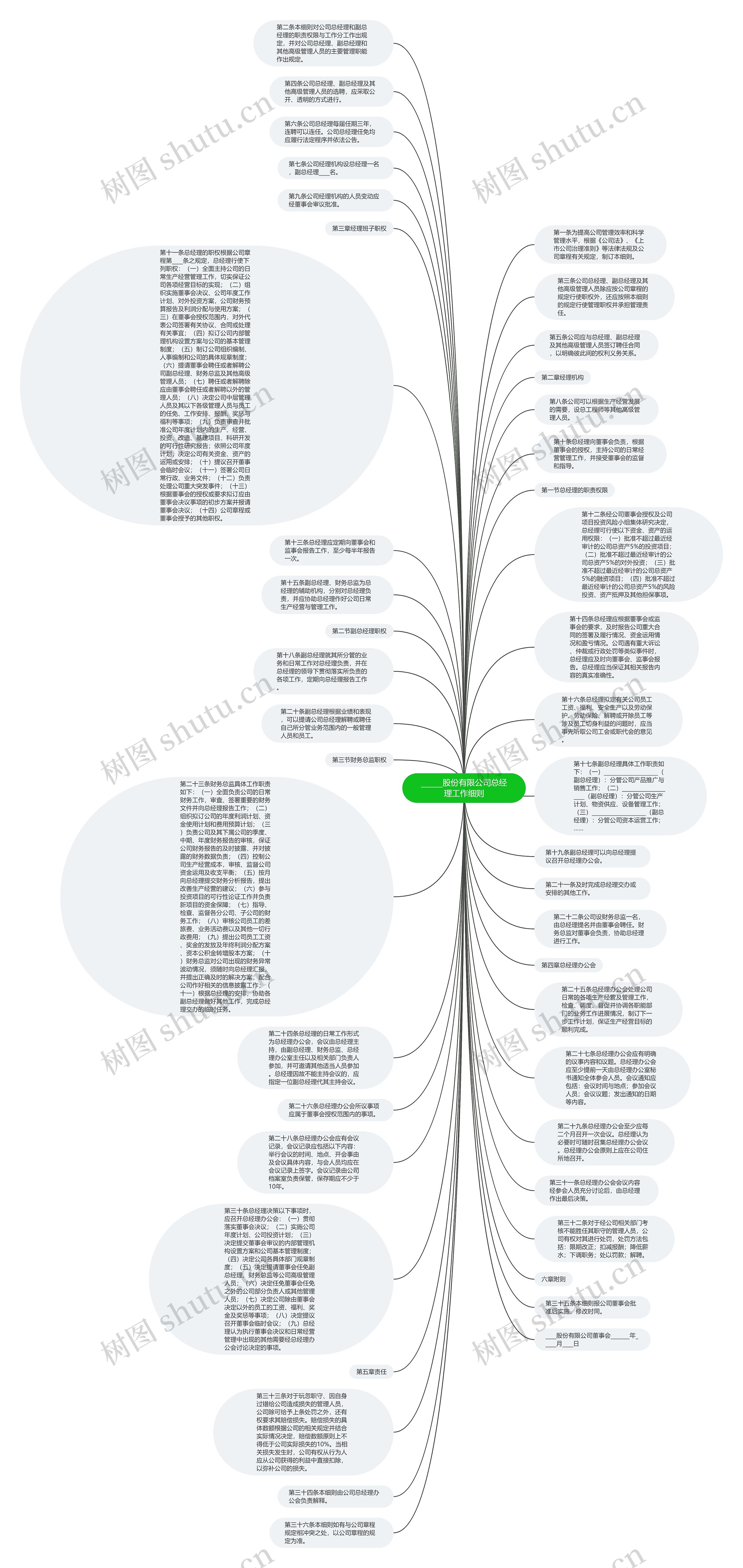 ______股份有限公司总经理工作细则思维导图