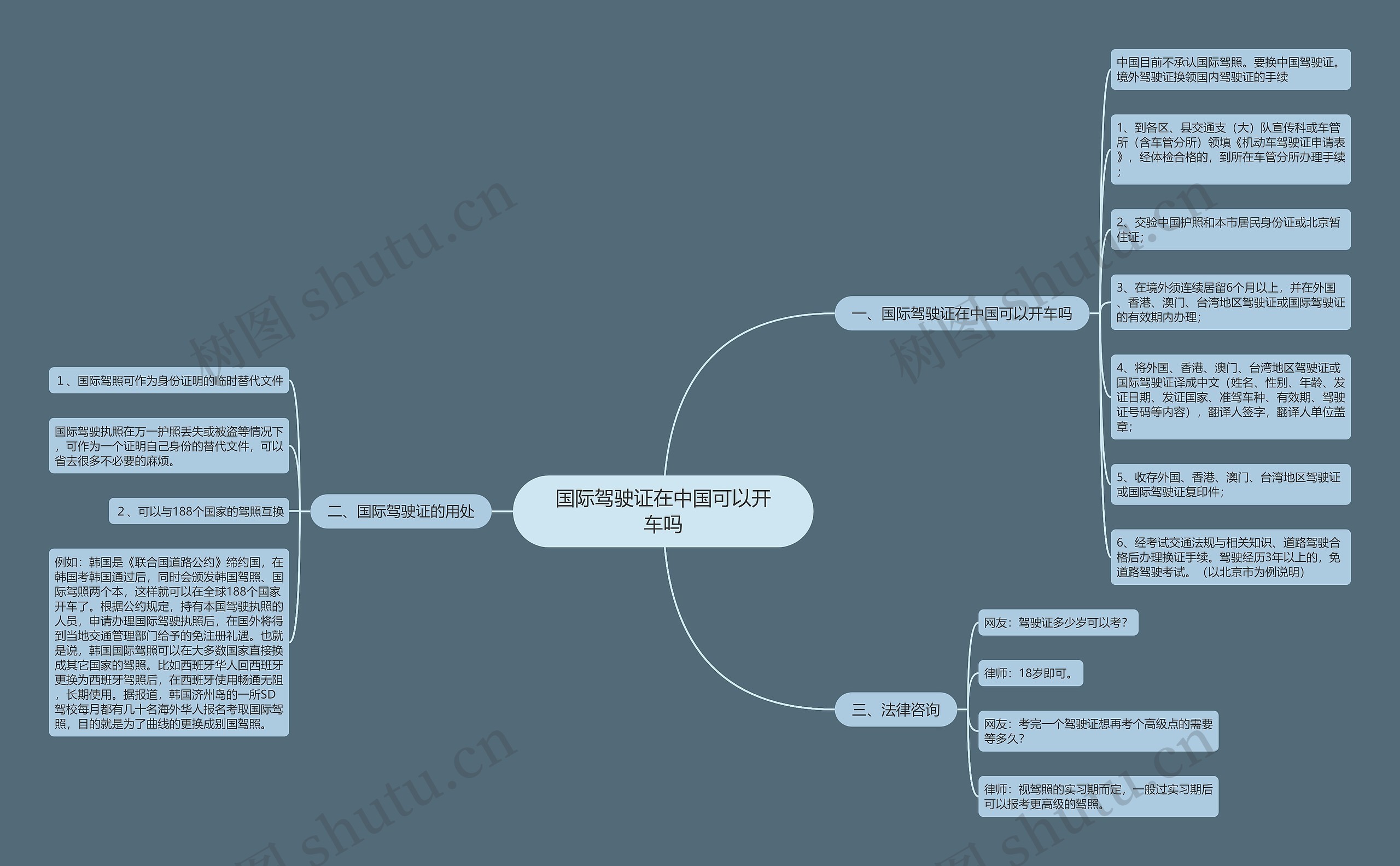 国际驾驶证在中国可以开车吗思维导图