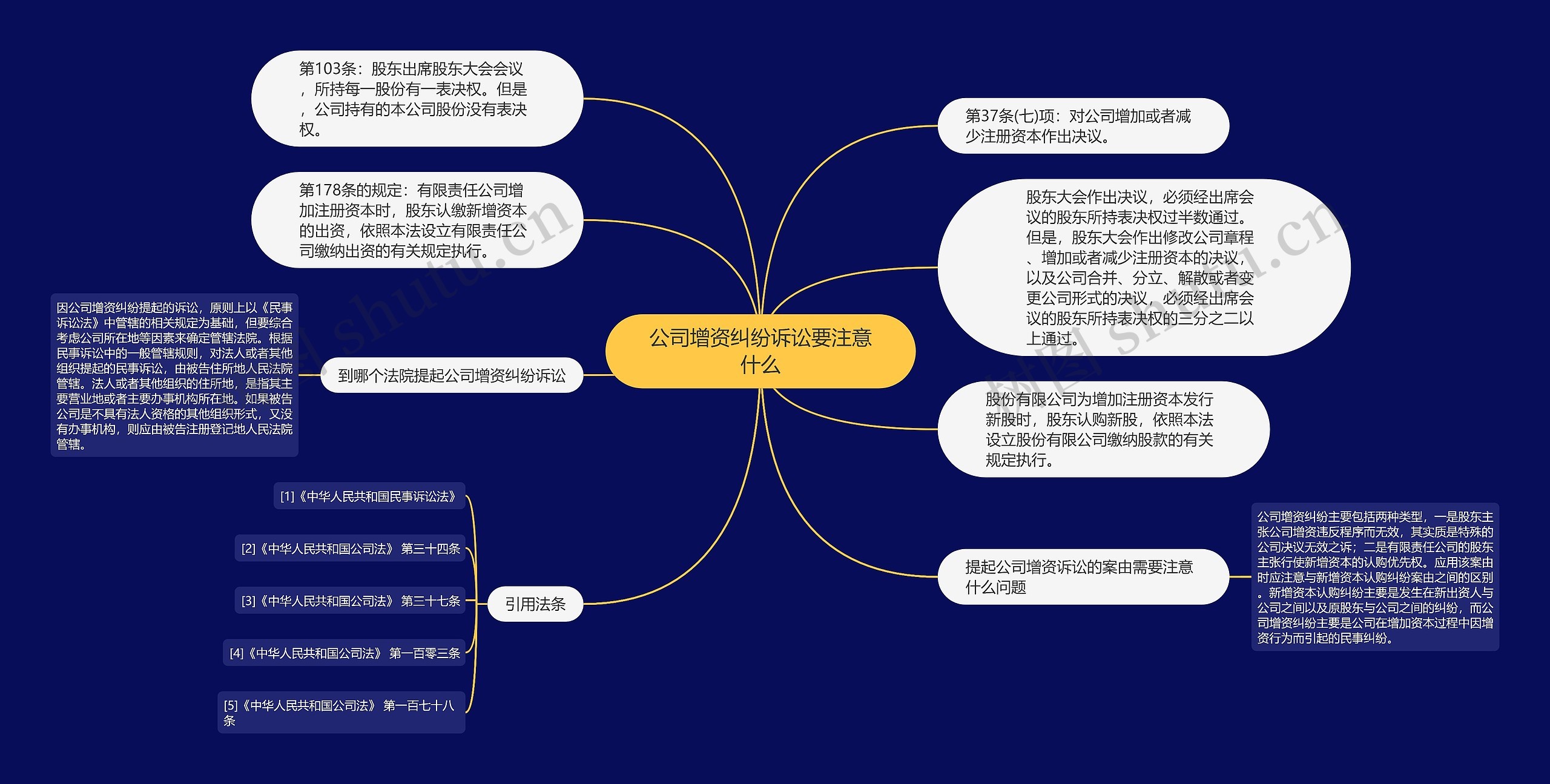 公司增资纠纷诉讼要注意什么思维导图