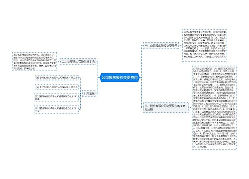 公司股东股权变更费用