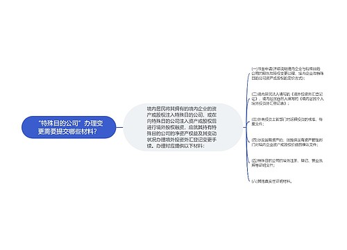 “特殊目的公司”办理变更需要提交哪些材料？