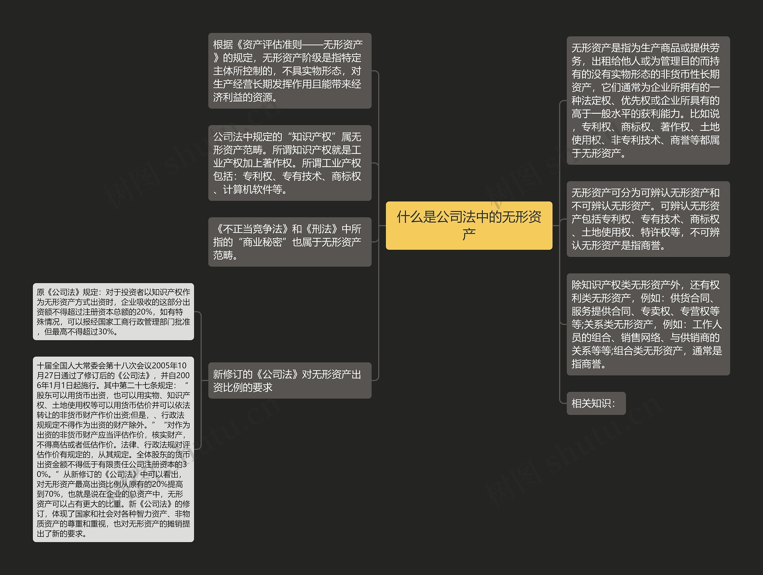 什么是公司法中的无形资产思维导图