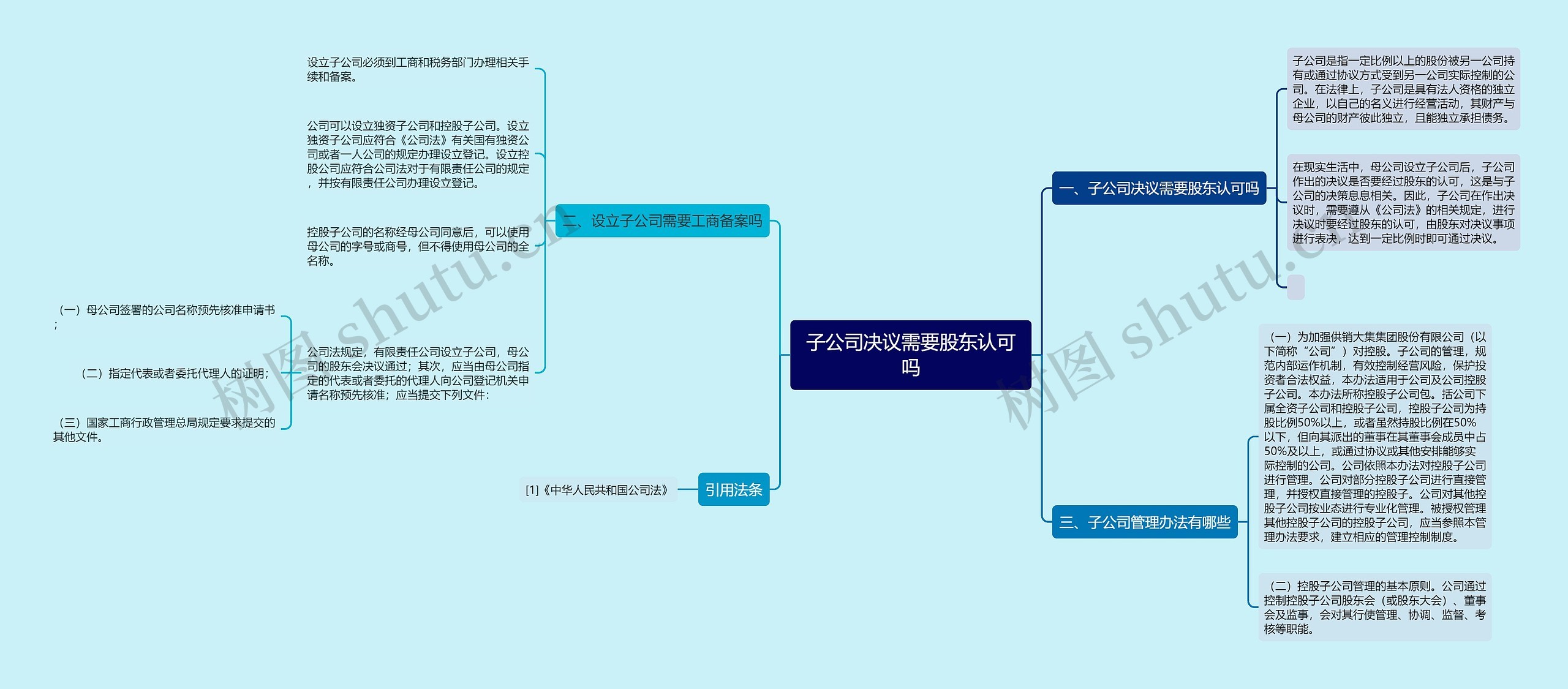 子公司决议需要股东认可吗思维导图