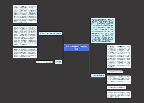 公司减资中债权人利益的平衡