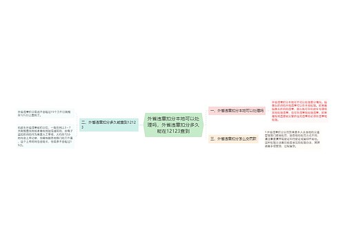 外省违章扣分本地可以处理吗，外省违章扣分多久能在12123查到