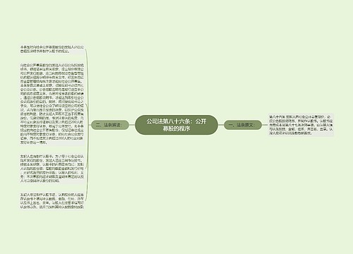 公司法第八十六条：公开募股的程序