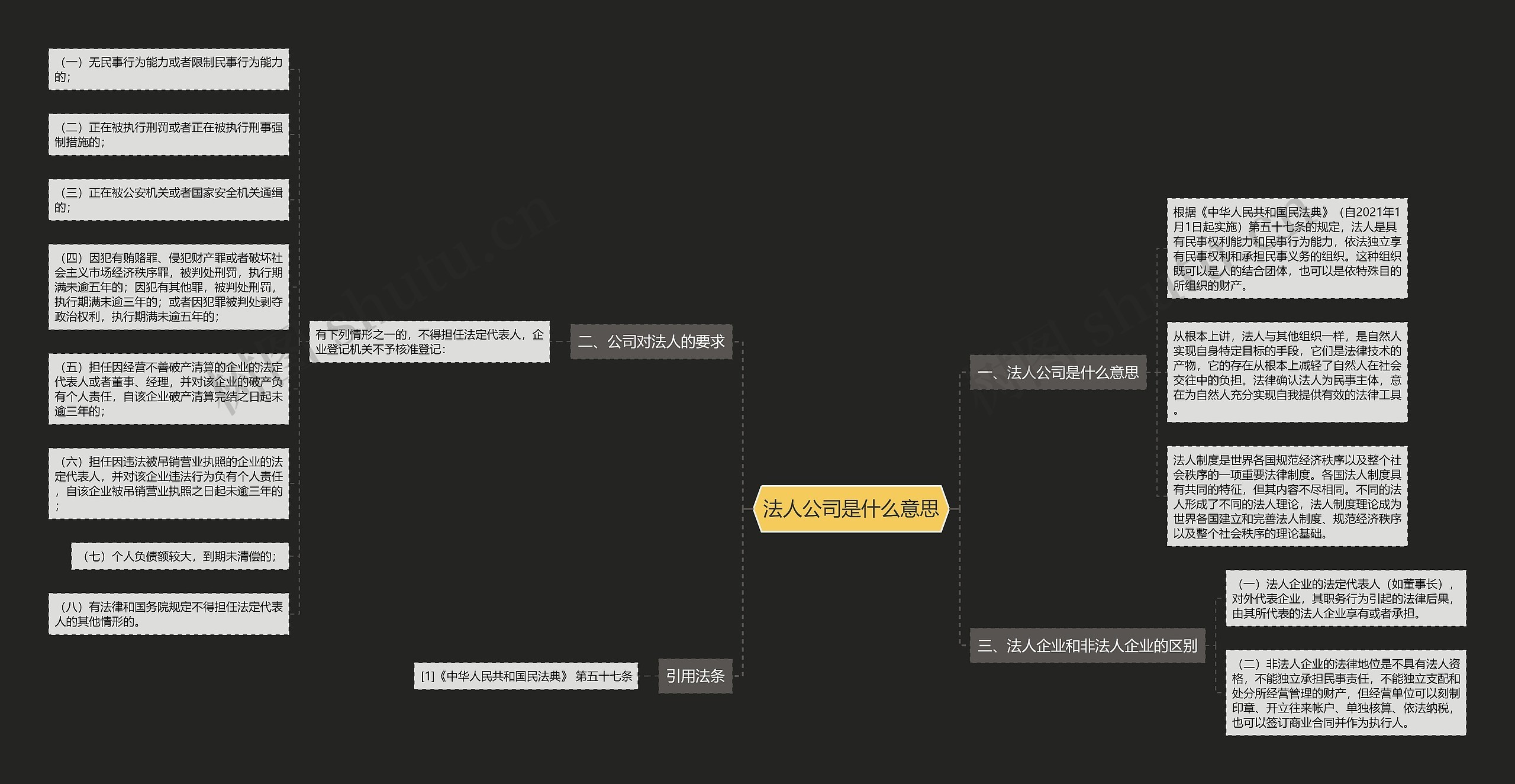 法人公司是什么意思思维导图