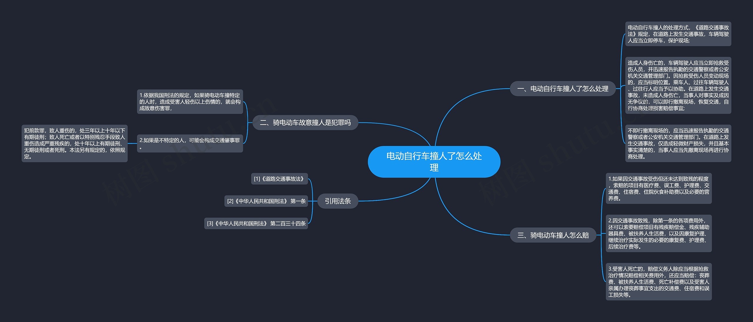 电动自行车撞人了怎么处理思维导图