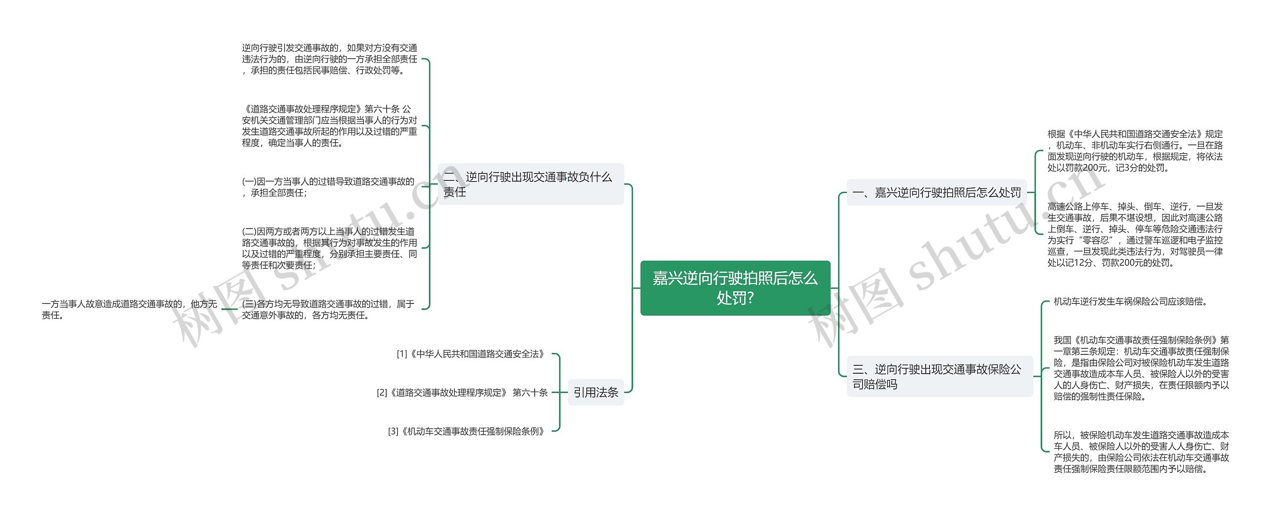 嘉兴逆向行驶拍照后怎么处罚?思维导图