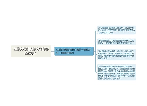 证券交易所债券交易有哪些程序？