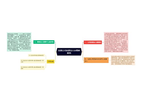 注册公司变更法人办理麻烦吗