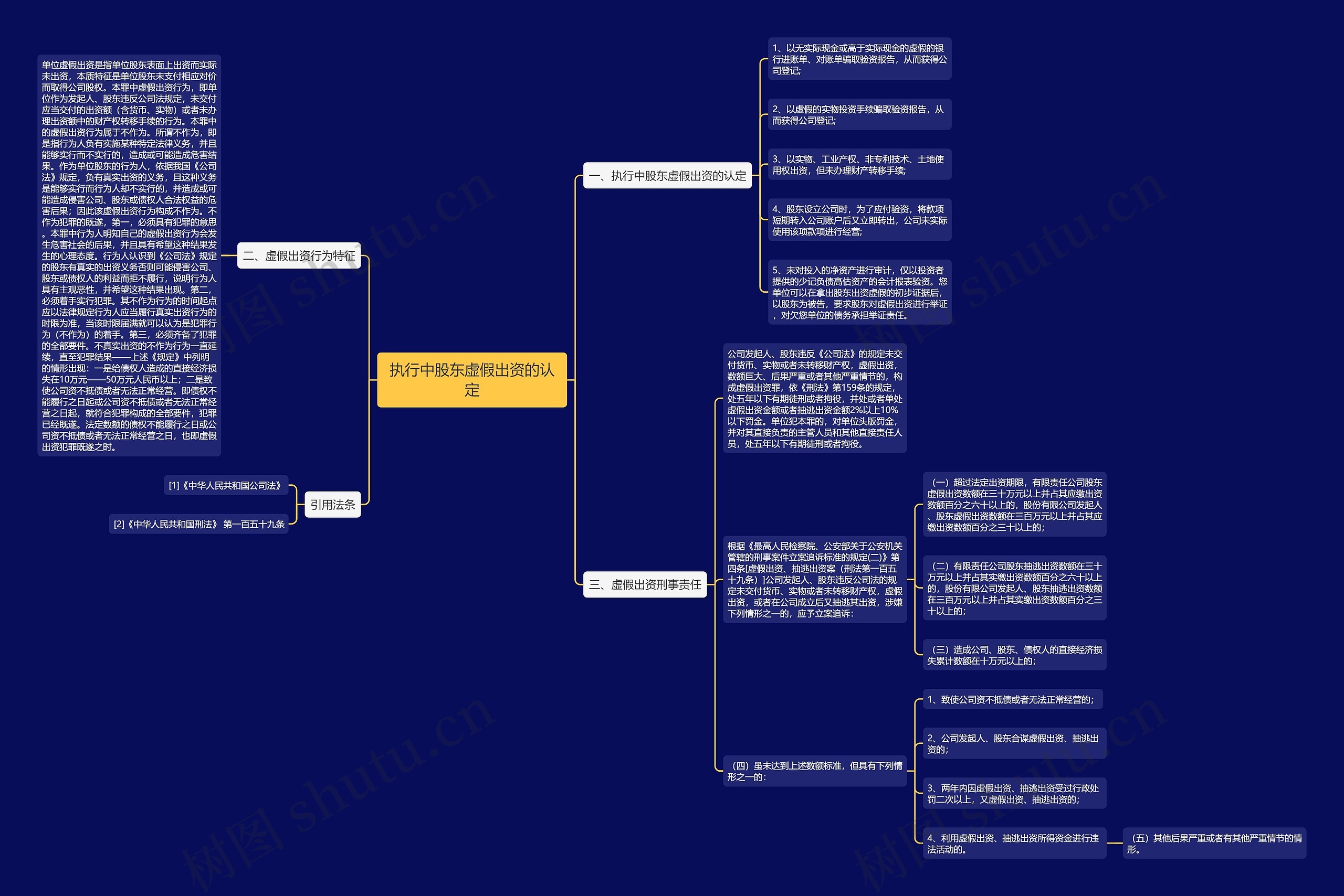 执行中股东虚假出资的认定思维导图