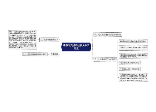 电瓶车交通事故多久必须结案