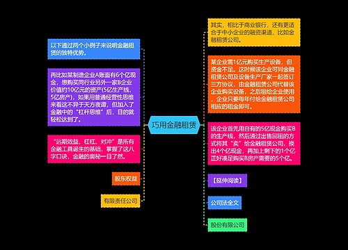 巧用金融租赁