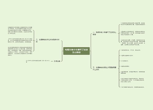 电瓶车被小车撞坏了应该怎么赔偿