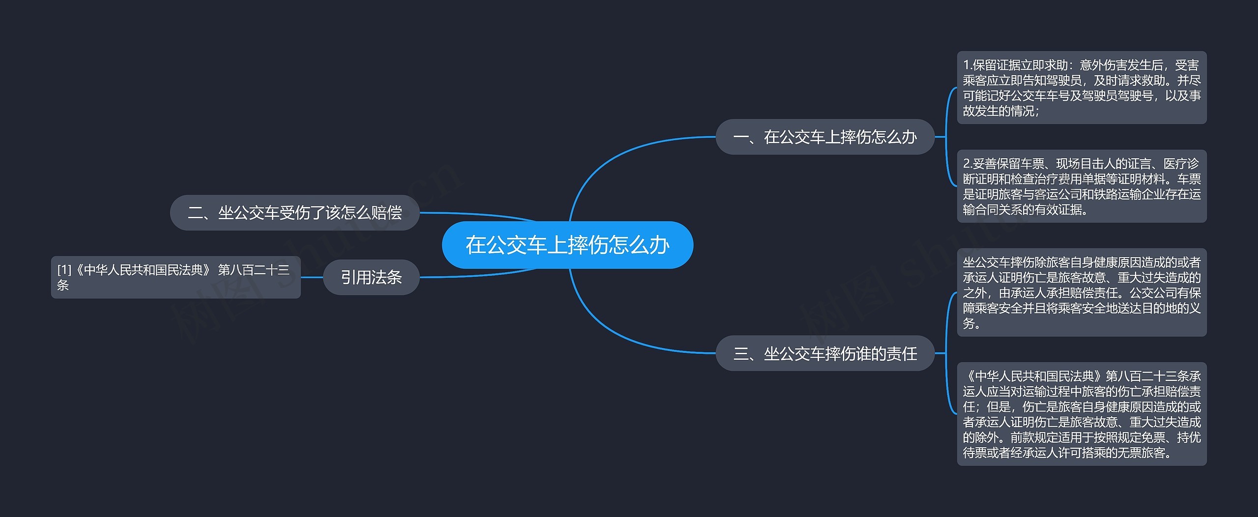 在公交车上摔伤怎么办思维导图