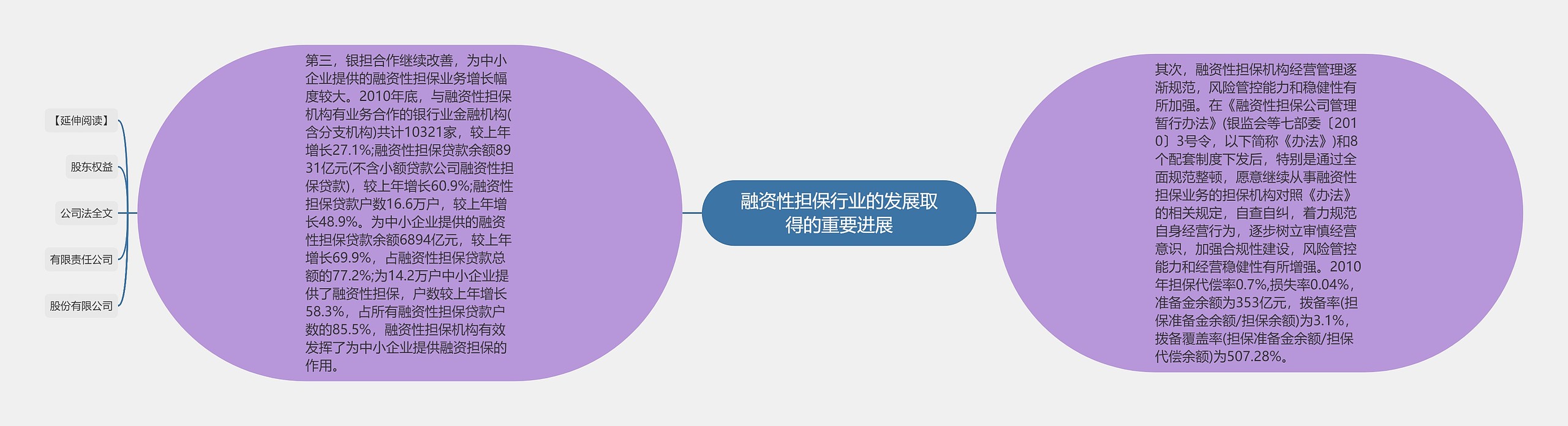 融资性担保行业的发展取得的重要进展思维导图