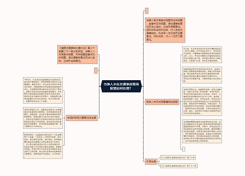 当事人未在交通事故现场报警如何处理？