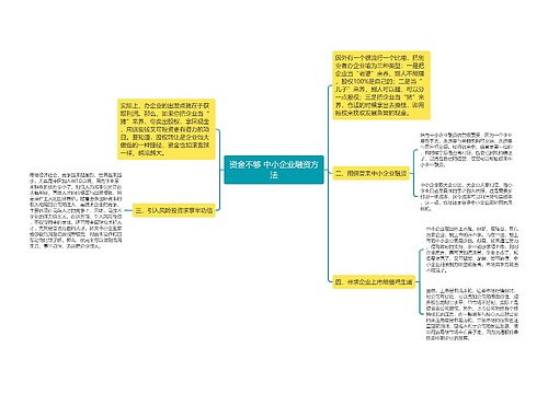 资金不够 中小企业融资方法