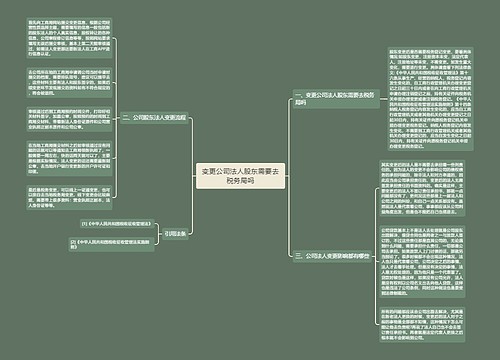 变更公司法人股东需要去税务局吗