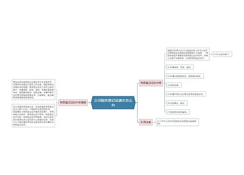 公司税务登记证遗失怎么办