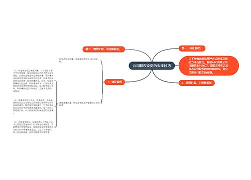 公司股权变更的安排技巧