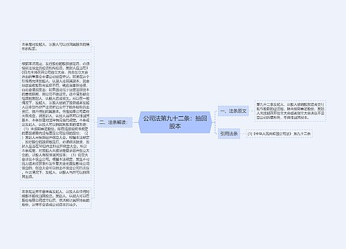 公司法第九十二条：抽回股本