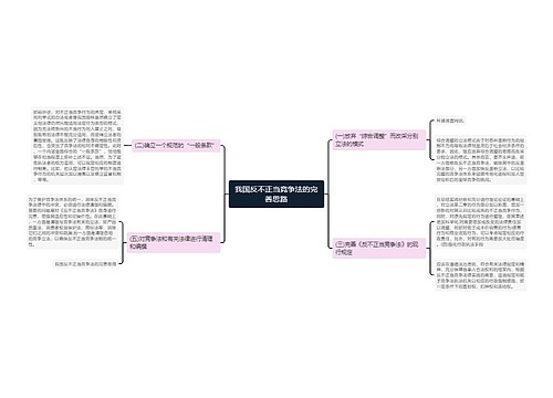 我国反不正当竞争法的完善思路