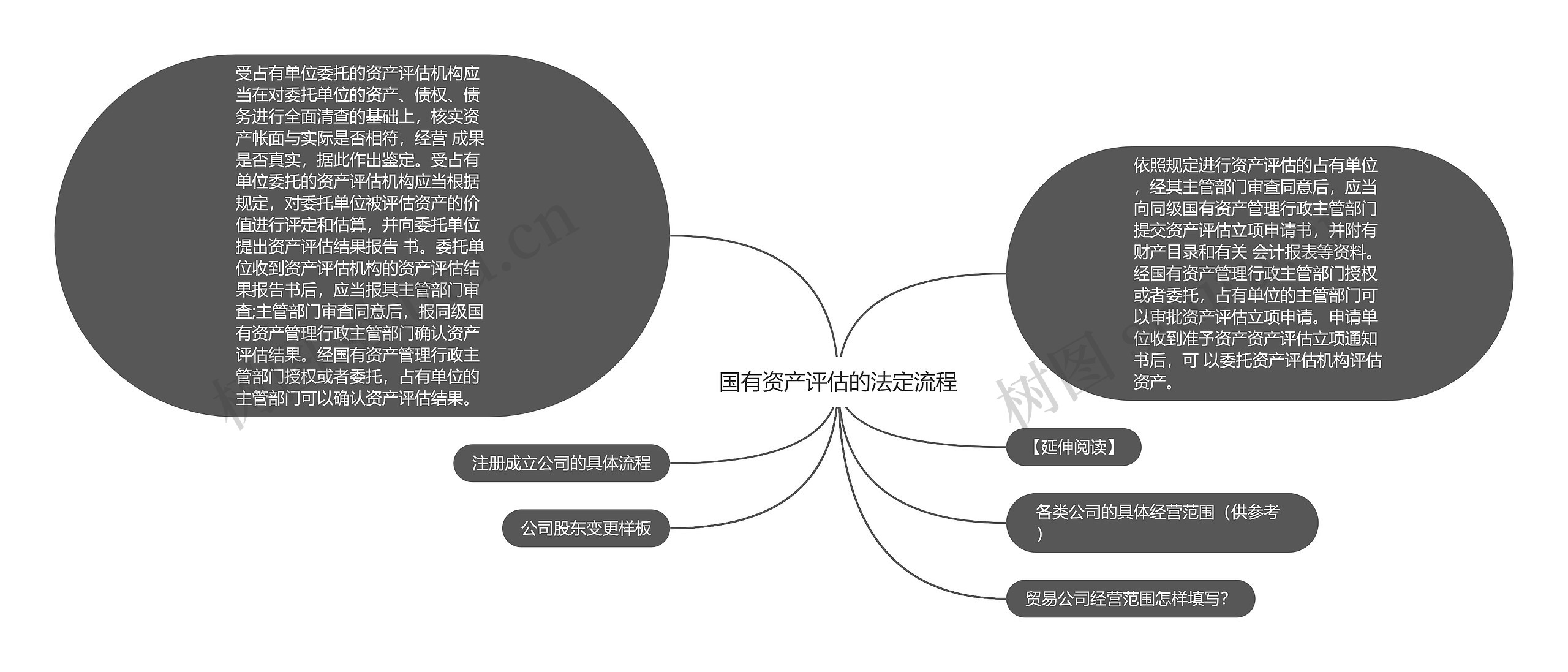 国有资产评估的法定流程思维导图