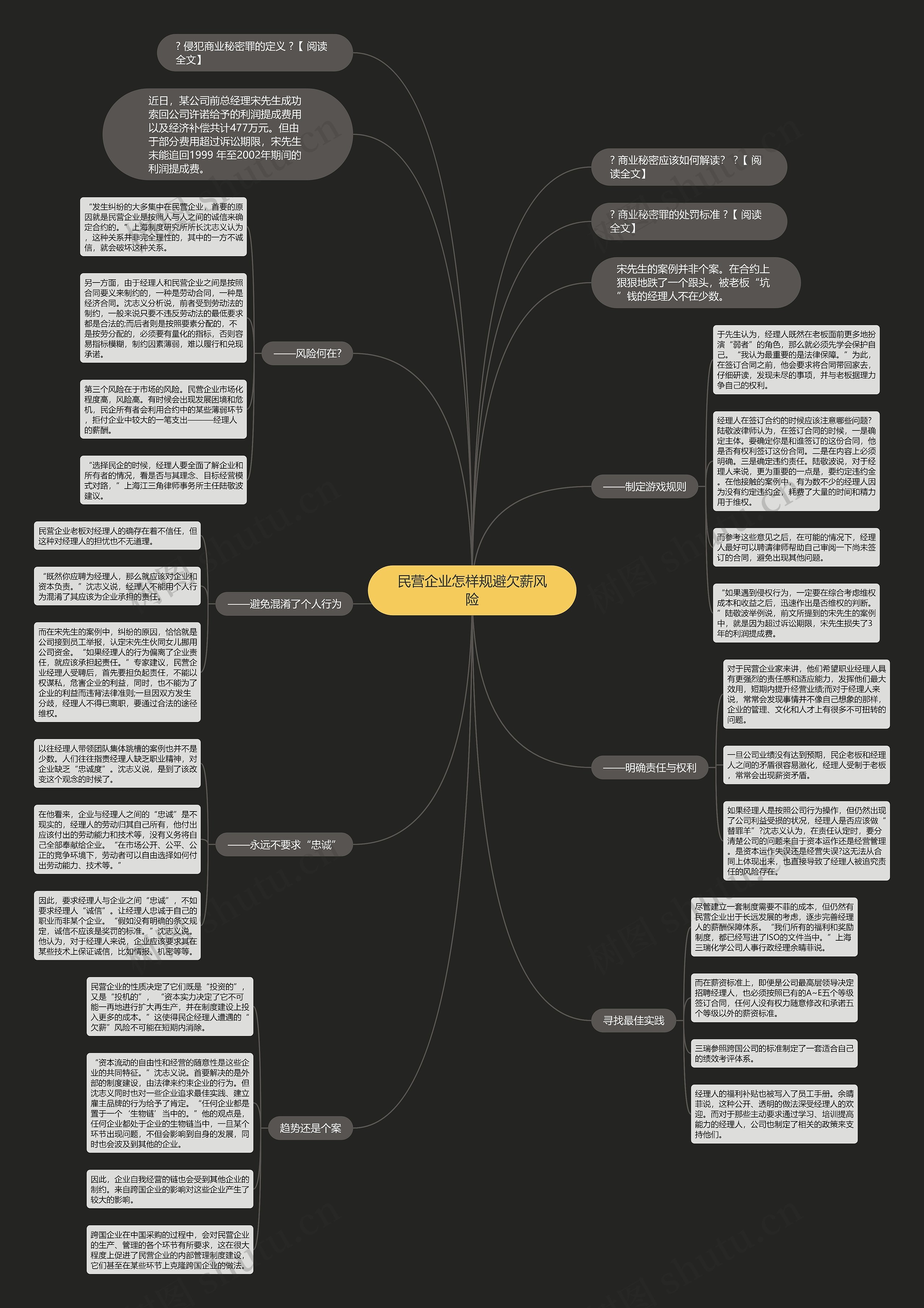 民营企业怎样规避欠薪风险思维导图