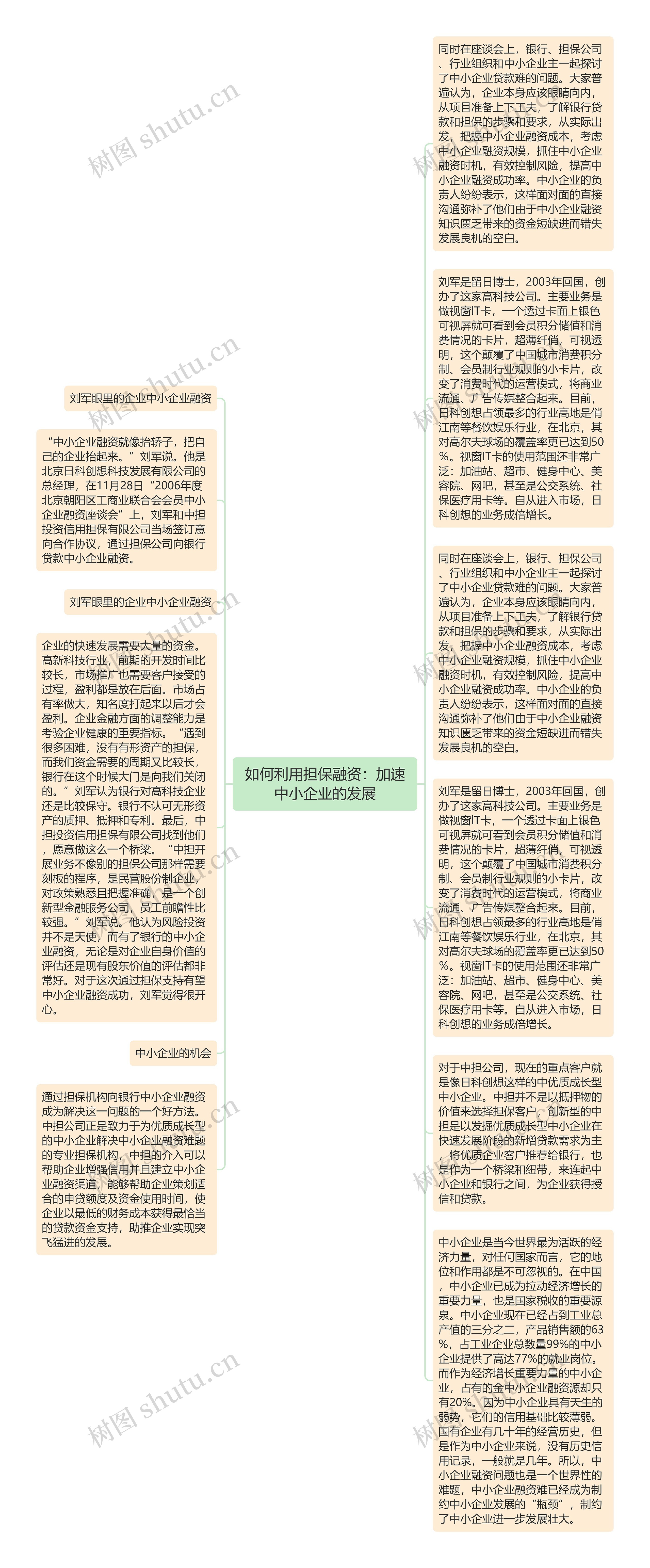 如何利用担保融资：加速中小企业的发展思维导图