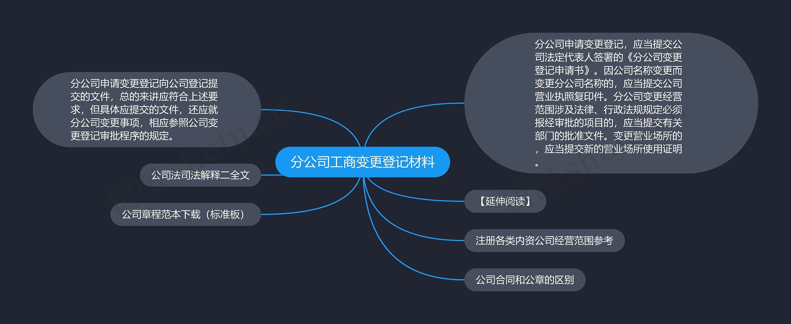 分公司工商变更登记材料思维导图