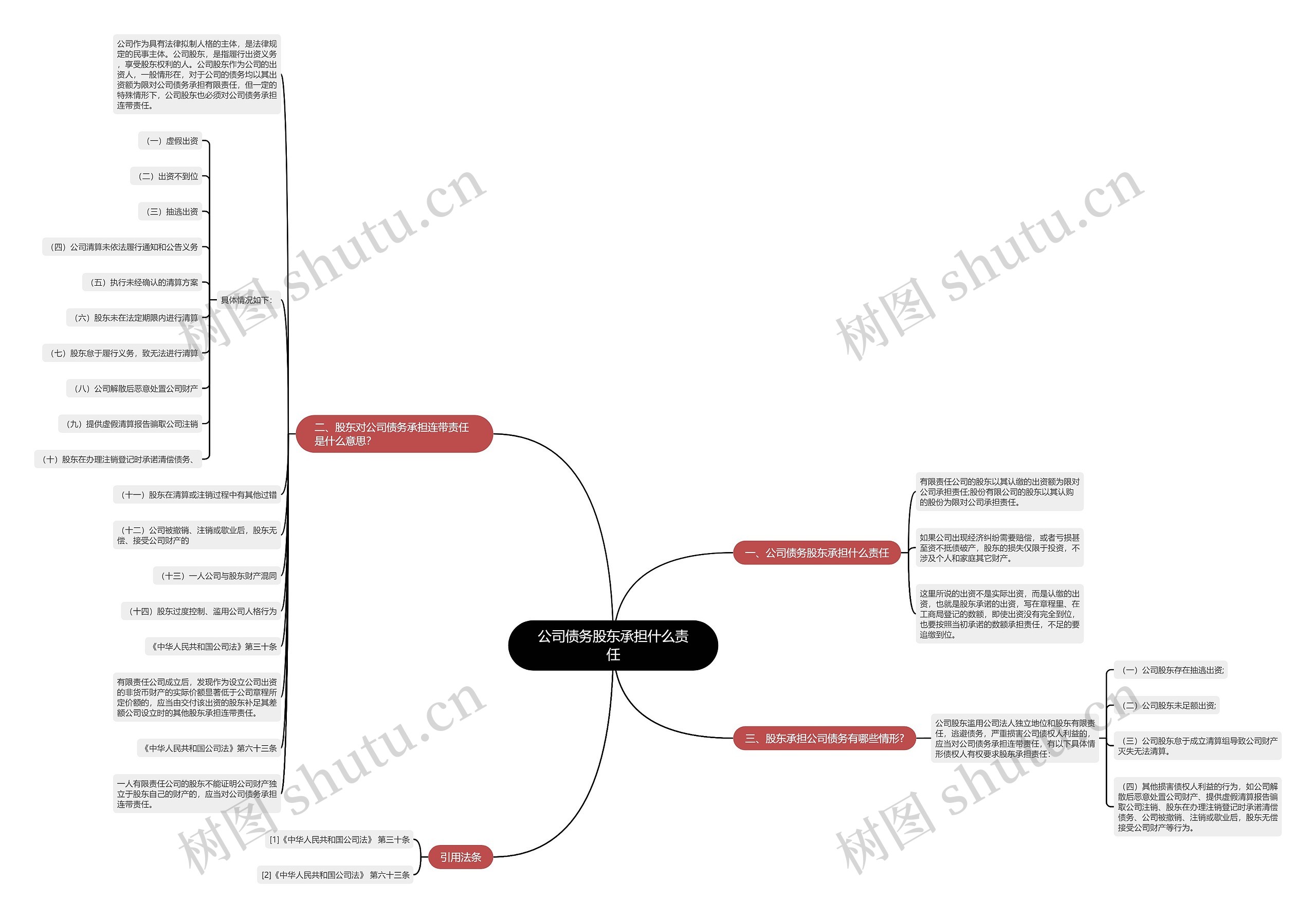 公司债务股东承担什么责任思维导图