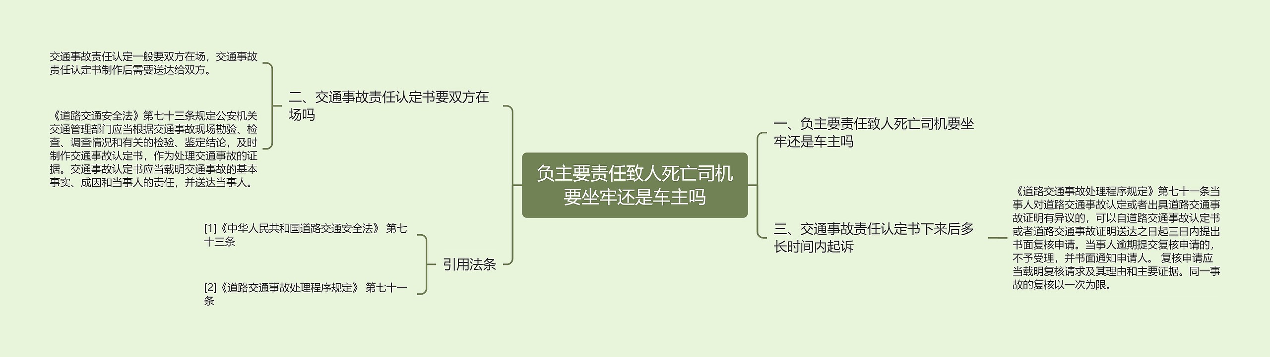 负主要责任致人死亡司机要坐牢还是车主吗思维导图