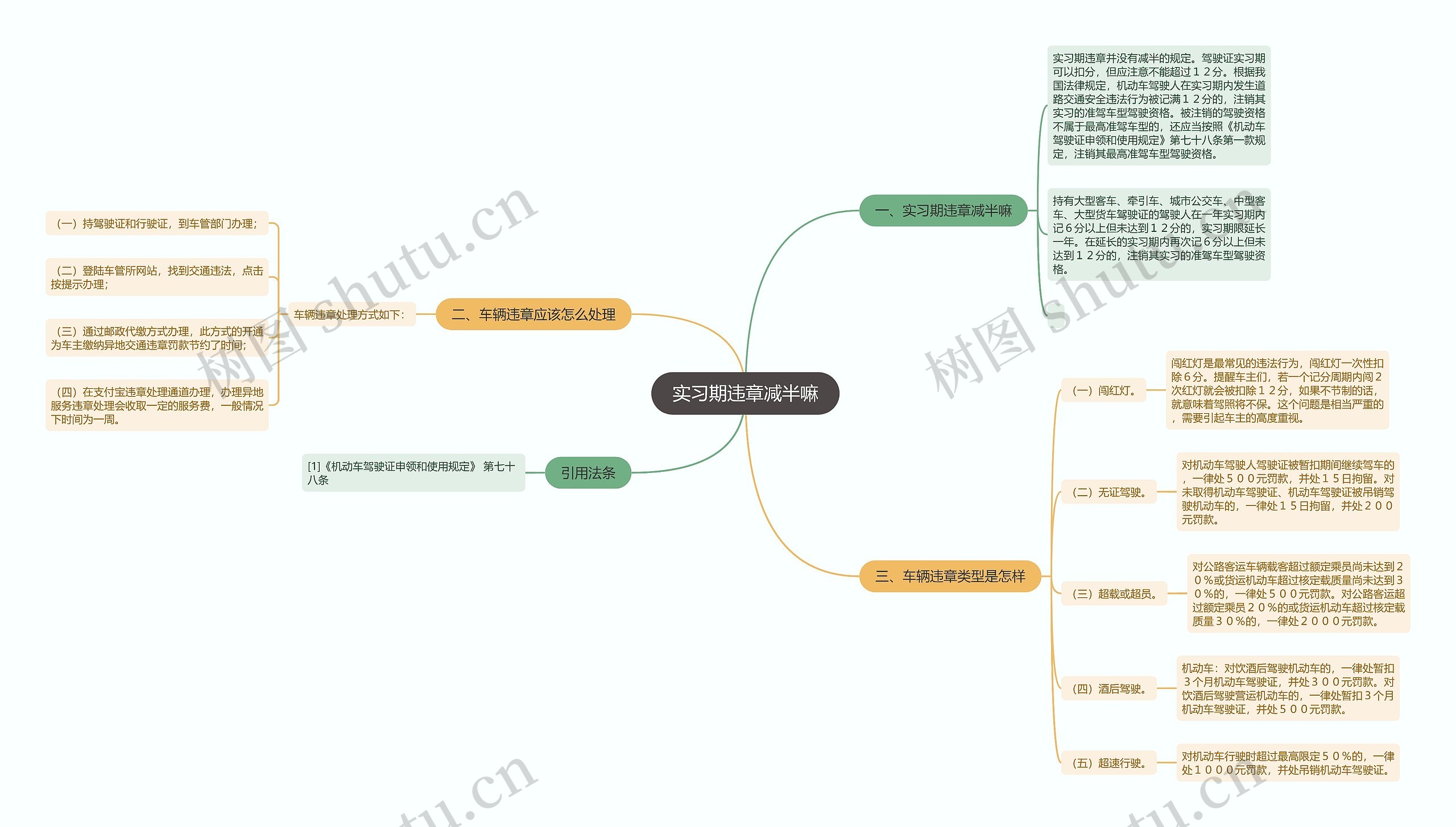 实习期违章减半嘛思维导图