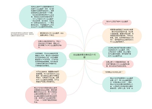 创业融资需注意的四个问题