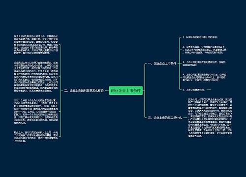 创业企业上市条件