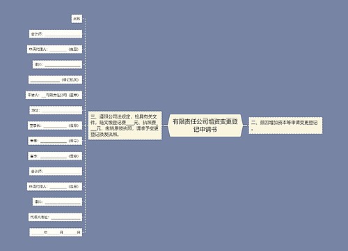 有限责任公司增资变更登记申请书