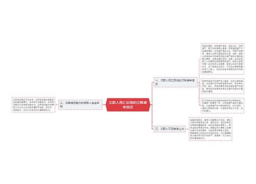 欠款人死亡后他的欠账谁来偿还