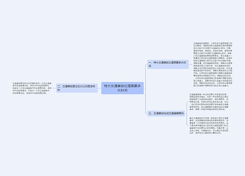 特大交通事故处理需要多长时间