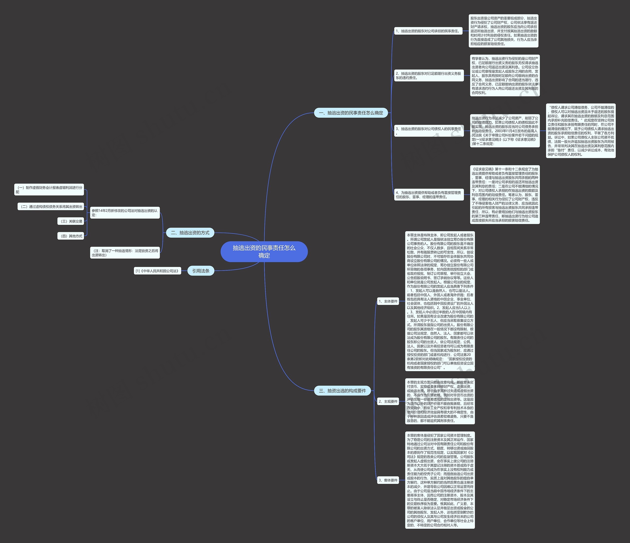 抽逃出资的民事责任怎么确定思维导图