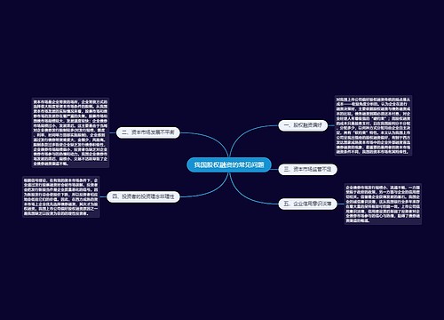 我国股权融资的常见问题