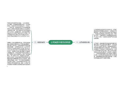 公司减资中股东的利益