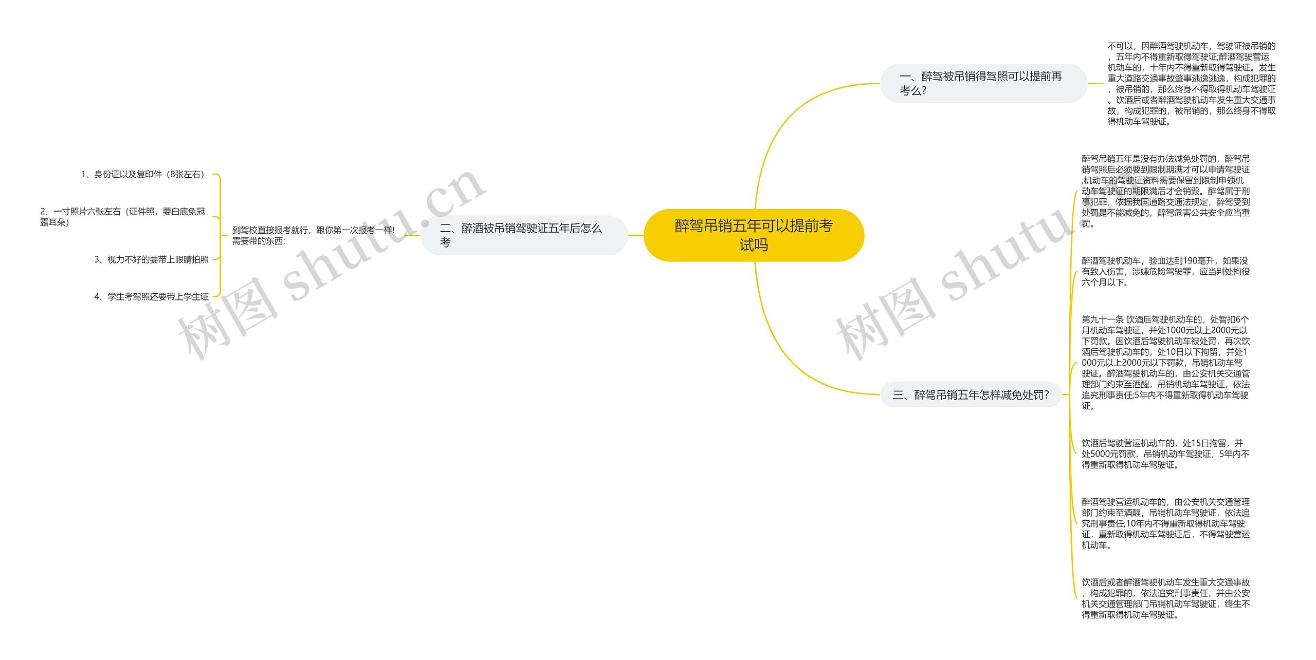 醉驾吊销五年可以提前考试吗思维导图