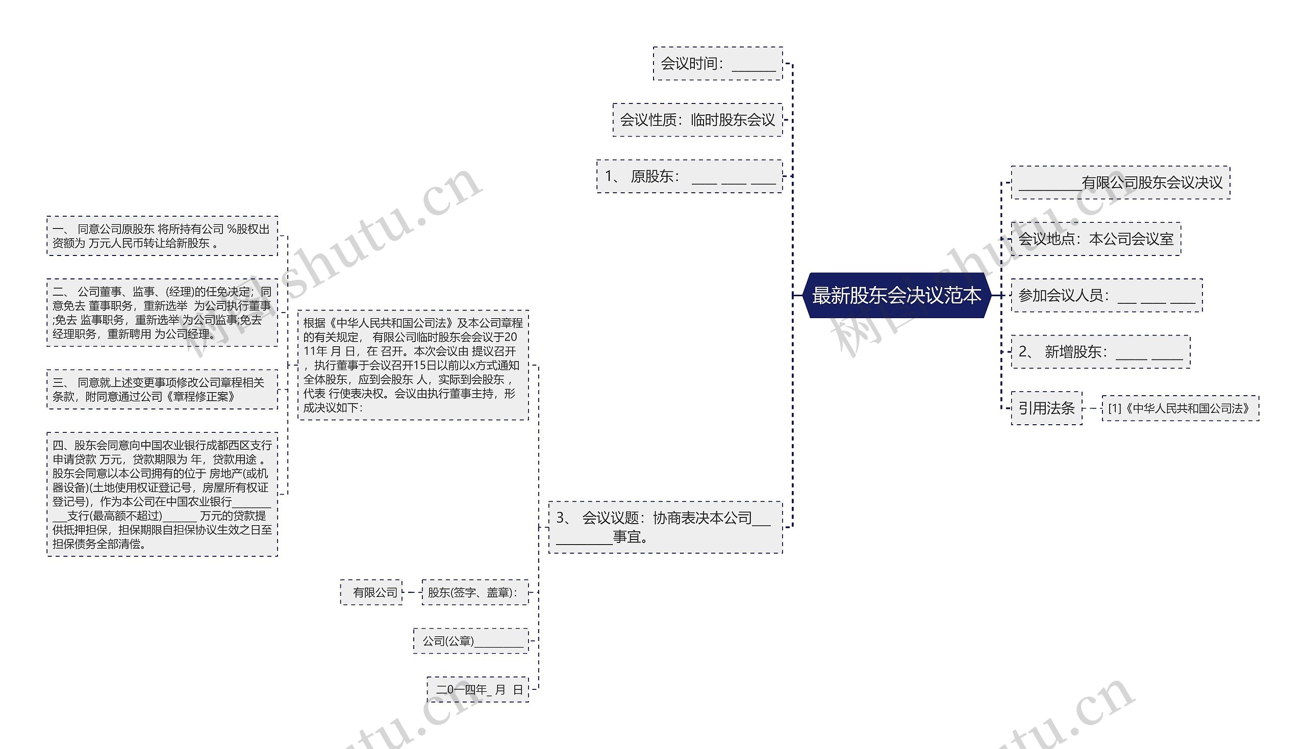 最新股东会决议范本