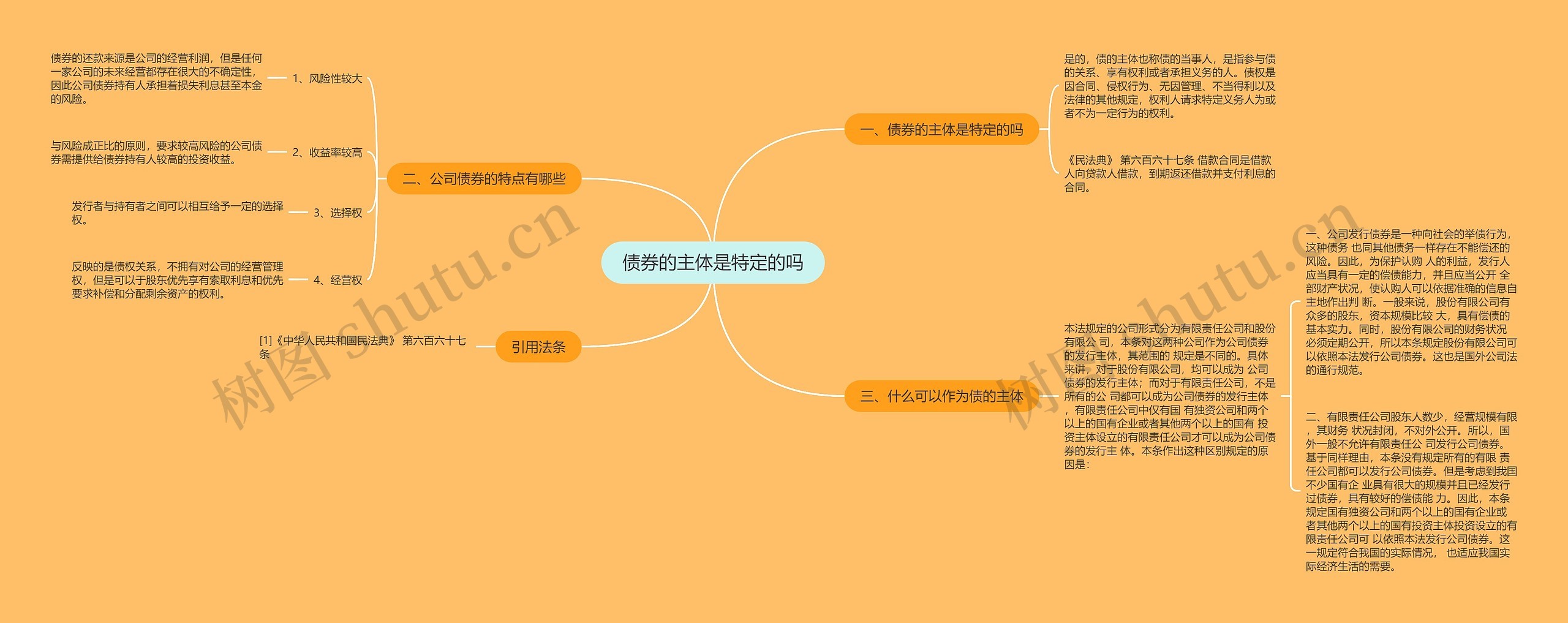 债券的主体是特定的吗思维导图