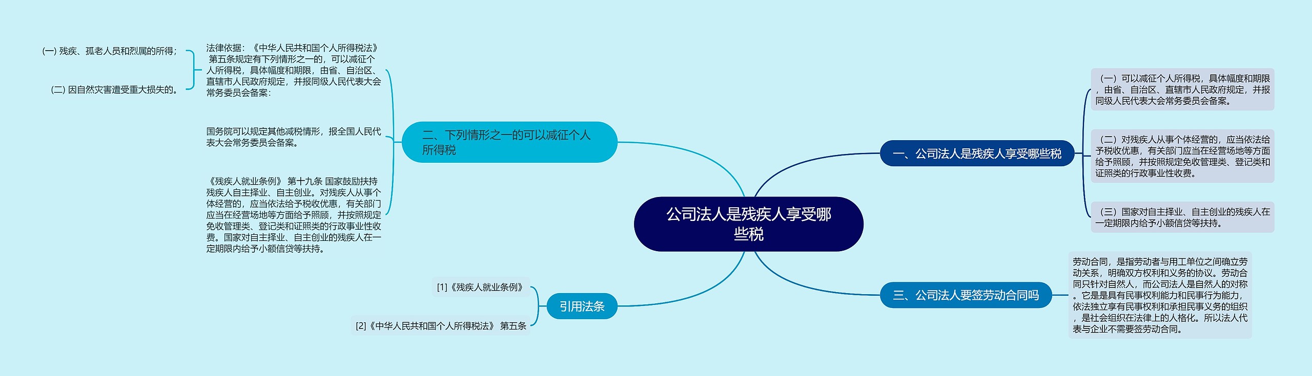 公司法人是残疾人享受哪些税思维导图